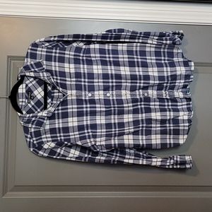 Blue plaid flannel sz Lg